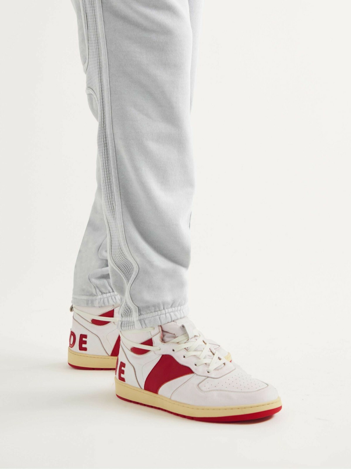 RHUDE Rhecess High top Sneakers | Red | Size UK7 US8 | Vintage OG HI RRP £580 image 2