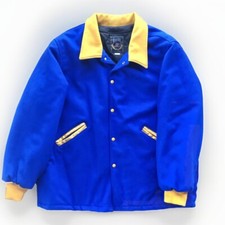 Classic Rennoc Blue Gold Varsity Collegiate Wool Jacket Quilted liner Mens XL