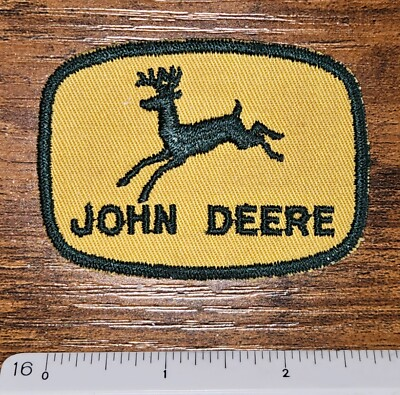 #ad John Deer Agriculture Factory Farming Tractor Vintage Logo Brand Hat Patch $5.95