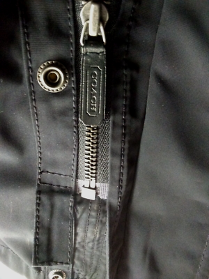 Coach Men's RN # 132154 Jacket Coat W/ Hood Black Full Zipper Sz