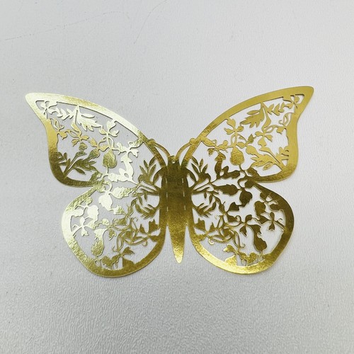 24 pz adesivi da parete farfalla 3D 3 taglie decalcomanie da parete farfalla stanza lucidi oro - Foto 8 di 9