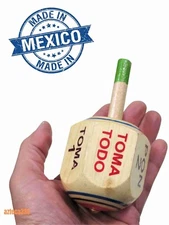 Toma Todo Pirinola Mexicana de Madera - 6-Inch Traditional Mexican Toy XL Jumbo