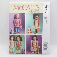 McCall's Craft 6717 Pajamas Nightgown Robe 18" Doll Clothes Sewing Pattern Uncut