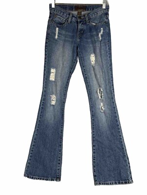 VTG Urban Behavior Jeans Women s 24/00 Wide Leg Flare 90's Low Rise  19604