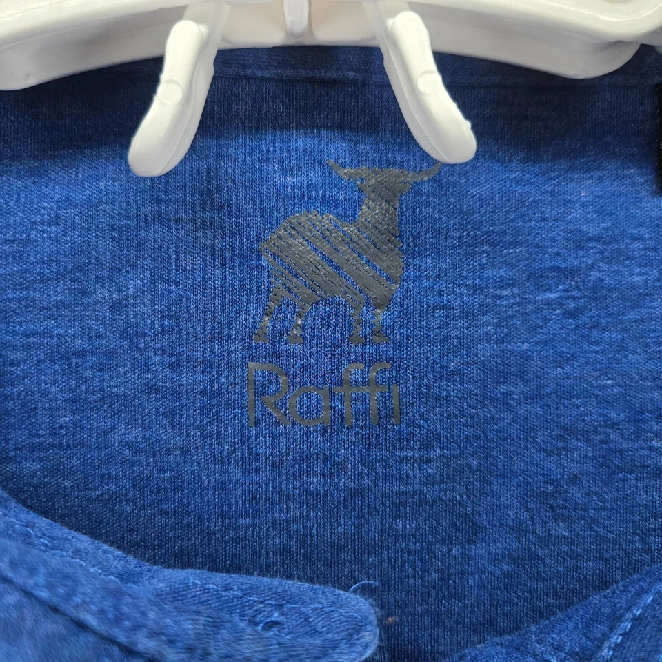 Camisa polo masculina Raffi grande azul algodão macio trabalho casual golfe rúgbi tamanho G - Imagem 2 de 4
