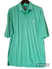 FJ Footjoy Men's Green w/ Golf Club Logo Short Sleeve Collared Polo Shirt sz L
