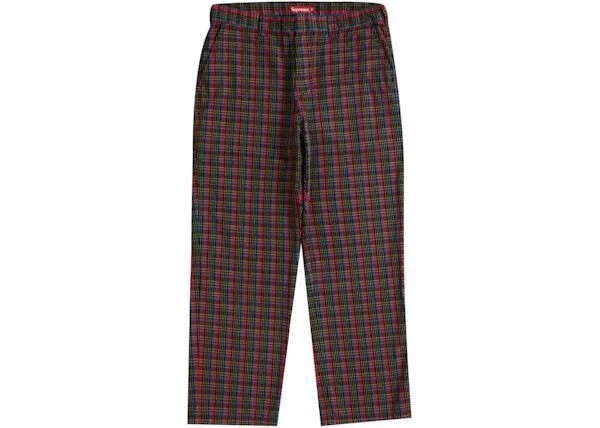 Pantalon de travail Supreme (SS23) plaid rouge taille 36