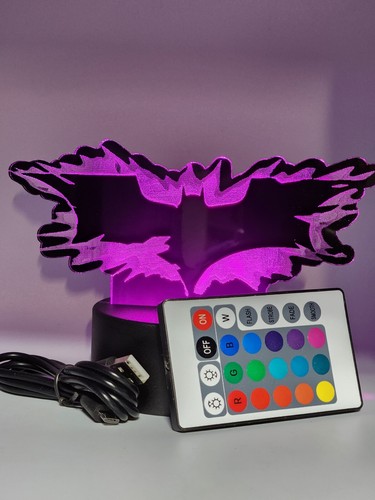Batman logo 3D led lamp 8 colors w/remote (show it off) - Picture 5 of 7