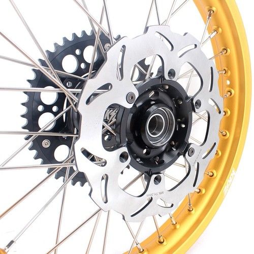KKE 21/19 Dirt Bike Wheels Gold Rims for 2001-2008 Suzuki RM125 RM250 Black Hub - Picture 4 of 16