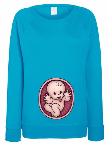 FELPA DONNA PREMAMAN BIMBO/A FA LINGUACCIA boccaccia MAGLIA GRAVIDANZA spiritosa - Foto 5 di 5
