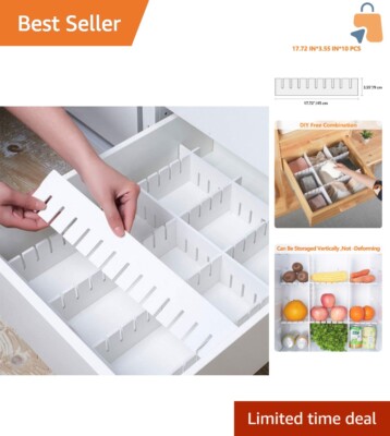 12PCS Thick PVC Drawer Dividers - Adjustable & Waterproof for Ultimate Control