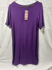 Boohoo purple plum  Turn Back Cuff Shift T-shirt dress size 8 bnwt