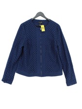 Long Tall Sally Women's Jacket Uk 16 Blue 100% Cotton Overcoat