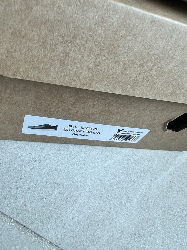 Womens VivoBarefoot Geo Court III Black Cork Insoles Barefoot Shoes US