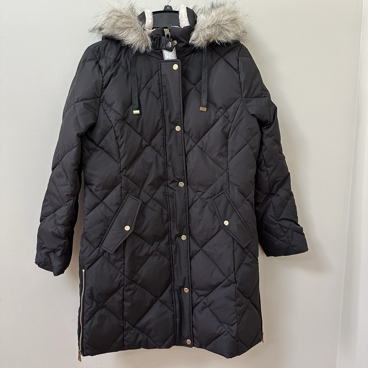 NWT Polo Ralph Lauren Women's Faux-Fur-Trim Hooded Down Coat