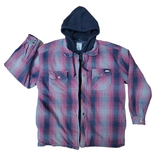 Hooded Flannel Shirt Jacket Gray 