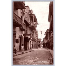 Postal Colombia Cartagena Calle Román Calle La Ilusión balcones RPPC -00174