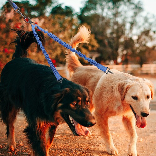 Double Ended Dog Leash Dual Lead Walk 2 Dogs Coupler No Tangle Adjustable Nylon - Picture 10 of 26