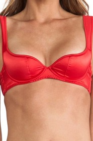 L'Agent by Agent Provocateur Red Danita Padded Demi 75B (34B) + Thong M