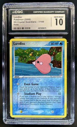 2006 Pokemon EX Crystal Guardians Luvdisc Holo #7/100 CGC 10
