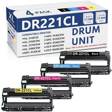 Juego de 4 unidades de batería DR221 DR221CL paquete de repuesto para Brother DR-221CL DR-221CL-BK