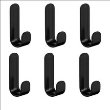 6x Self Adhesive Hooks White Plastic Strong Sticky Stick on Wall Door Hanging