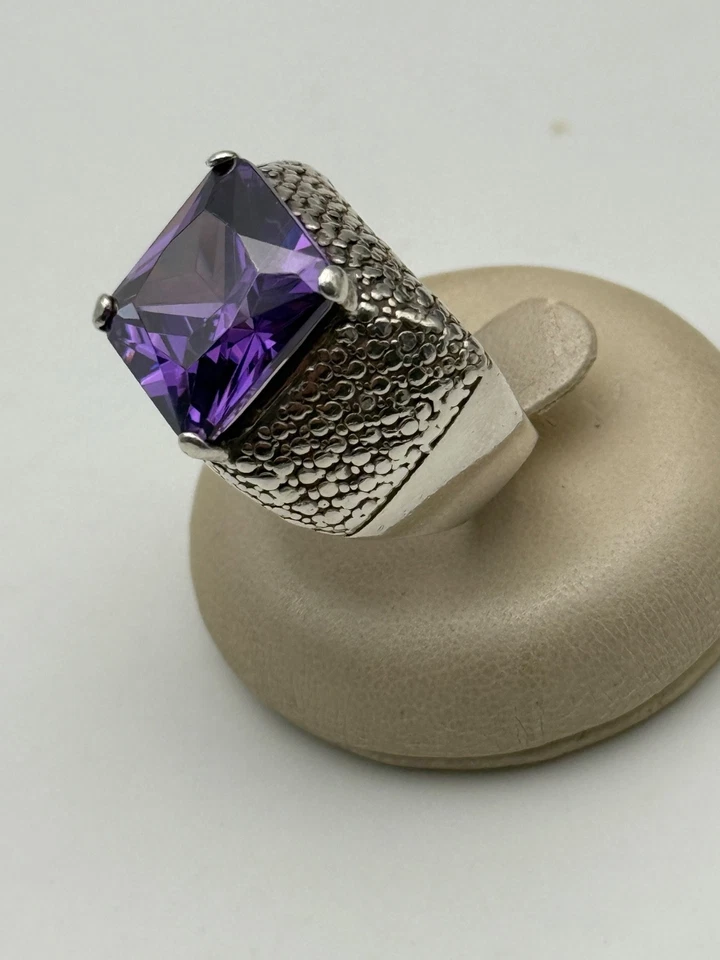 anello ring vintage silver argento 925 ametista amethyst - Immagine 4 di 4