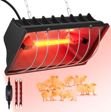 Heat Lamp for Chickens Chicks, Chicken Coop Heater with Adjustable Temp Hanging