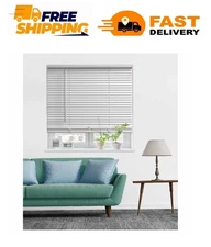 VENETIAN WINDOW BLINDS 1" Cordless Room Darkening Blinds, White 30"W x 64"L