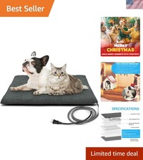 Outdoor Heated Pet Bed with Waterproof Cover,Pet Heating Pads for Dog,Soft El...