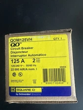 Square D QOM125VH 22kAIC  240V 125A 2-Pole Circuit Breaker