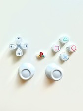PS5 DualSense- 30th Anniversary Buttons, Retro Themed White Buttons /w Thumb Stk