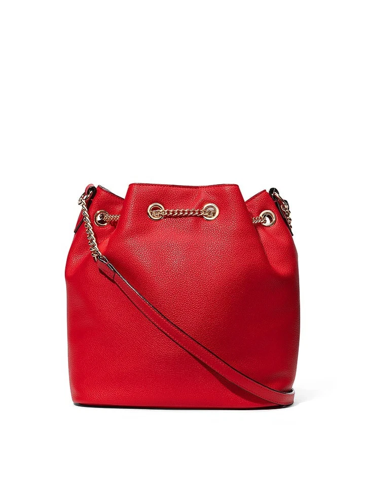 Bolso Bandolera Victoria's Secret Edición Lujo Rojo Cubo Herrajes Dorados Foto 4 de 4
