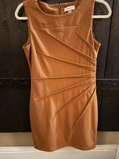 CALVIN KLEIN Sleeveless Sheath Ginger Orange Dress Size 4 NWT Knee Length 169
