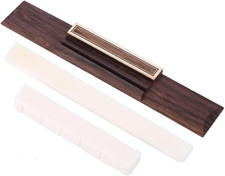 VGEBY 3Pcs Guitar Bridge Saddle, Bone Guitar Saddle and Nut Tone Rosewood Bridge