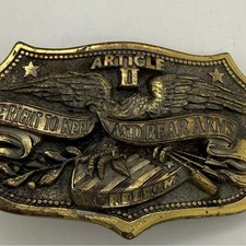 Vintage 1982 Article Great American Buckle Co Brass Eagle Belt Buckle Rodeo