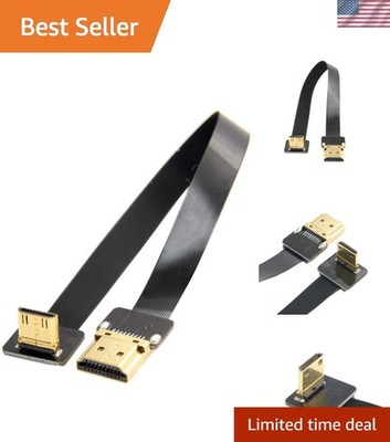 Soft 20cm Flat Cable 90° Up Angled HDMI Male to Male for HD Aerial Photography
