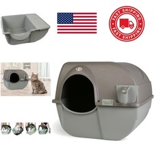 Automated Litter Box Large Brown Plastic Manual Cleaning Saves Clean Litter