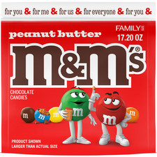 M M's Peanut Butter Chocolate Candy, Family Size - 17.2 oz Bulk Bag