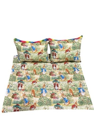 peter rabbit nursery set table runner 18x21  and 2 pillows 8x10 handmade new