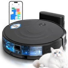 Kewbily Robot Vacuum and Mop Combo, LiDAR Navigation with Ultra Slim Design, Sma
