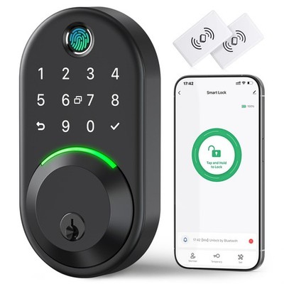 Smart Deadbolt Door Lock with Keypad:Fingerprint Keyless Entry Deadbolt,Digit...