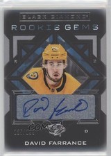 2021 Black Diamond Rookie Gems Pure Signatures 125/199 David Farrance Auto ib6
