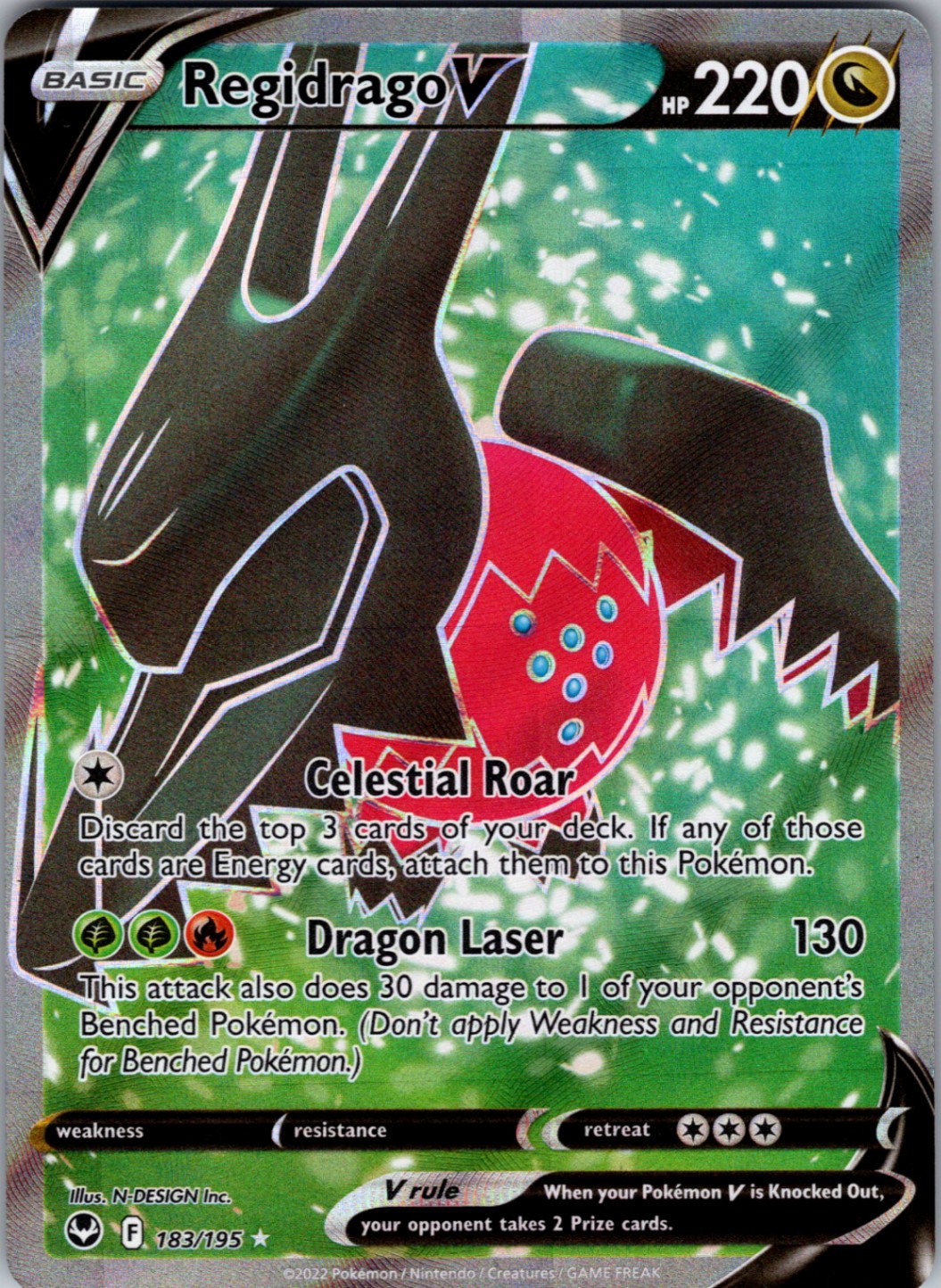 Regidrago V (Full Art) Ultra Rare Holo SWSH12: Silver Tempest 183/195 NM