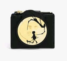 NUEVO CORALINE Moon Silhouette Mini Cartera con Solapa a Presión Negro Interior Bolsillo con Cremallera