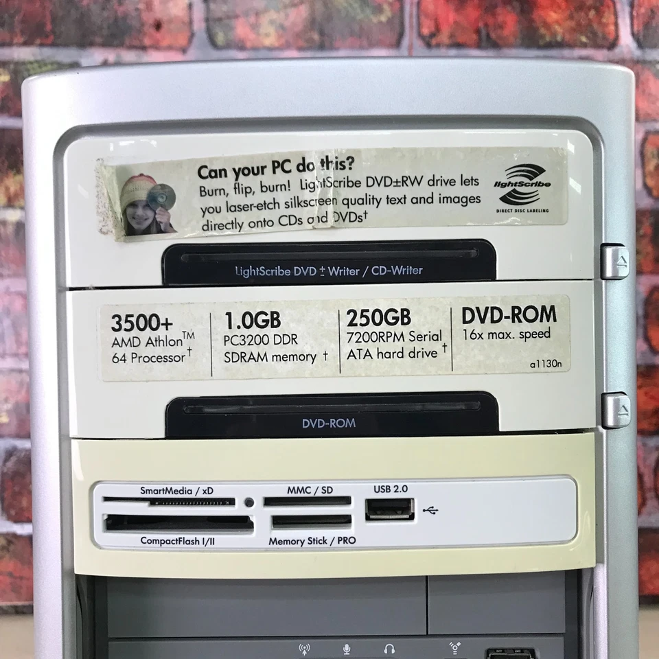 HP Pavilion a1130n PC Retro Gaming AMD Athlon 2.19GHz 1GB RAM (Windows XP MCE) - Image 4 of 4