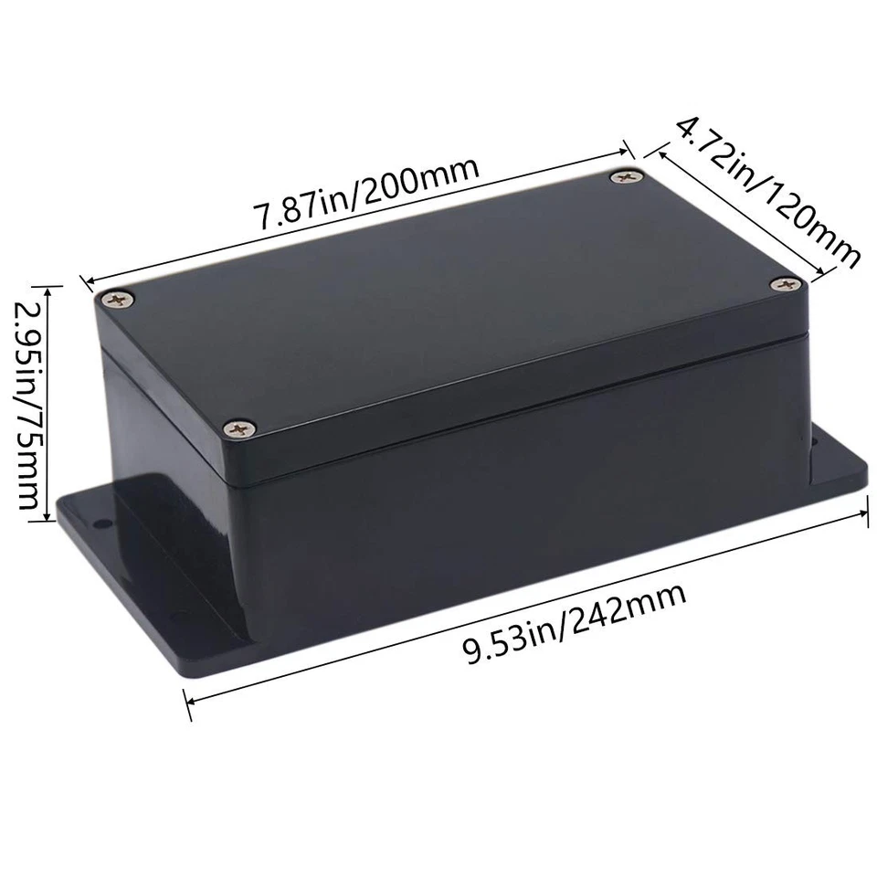 Junction Box IP65 Waterproof ABS Plastic 7.87x4.72x2.95, Fixed Ear Design  - Image 2 of 4