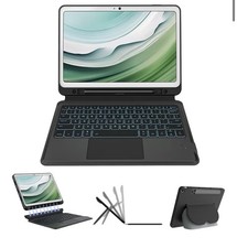 Black Bluetooth Keyboard Folio Case with Integrated Stand, Plastic