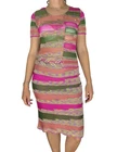 Vintage Bazar de Christian Lacroix Crochet Knit Set Top Skirt Pink France Size L