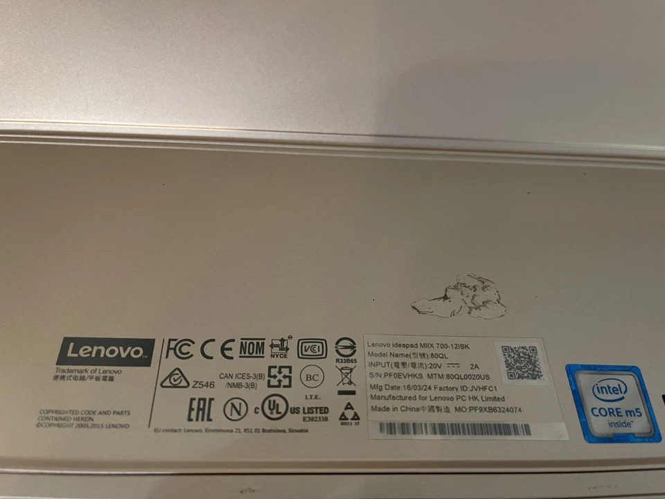 Tablet Lenovo IdeaPad Miix 700-12ISK 12" Windows, para repuestos Foto 3 de 4